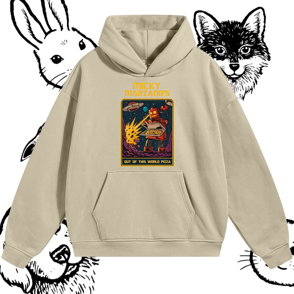 Micky Marzano's Out of This World Pizza - Cotton Blend Classic Fit Unisex Hoodie
