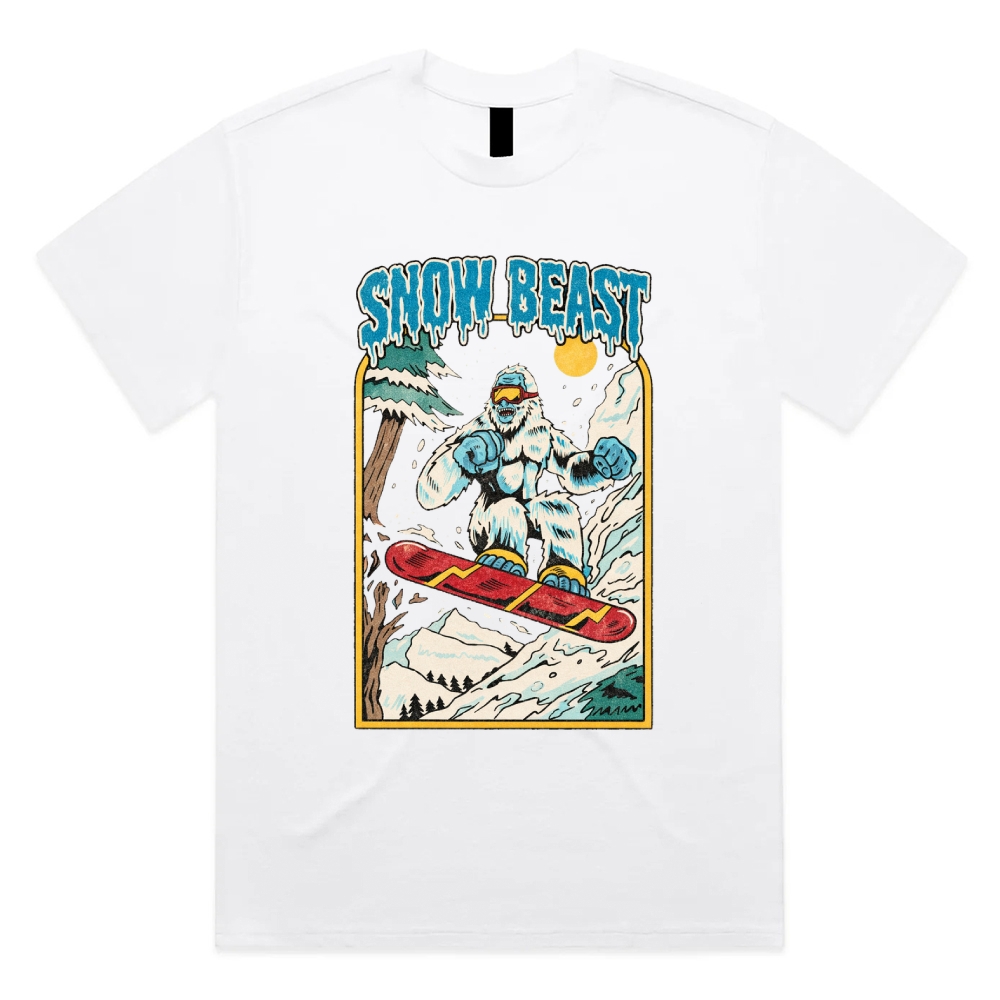Snow Beast - Cotton Classic Fit Retro Dark Humor Graphic Tee