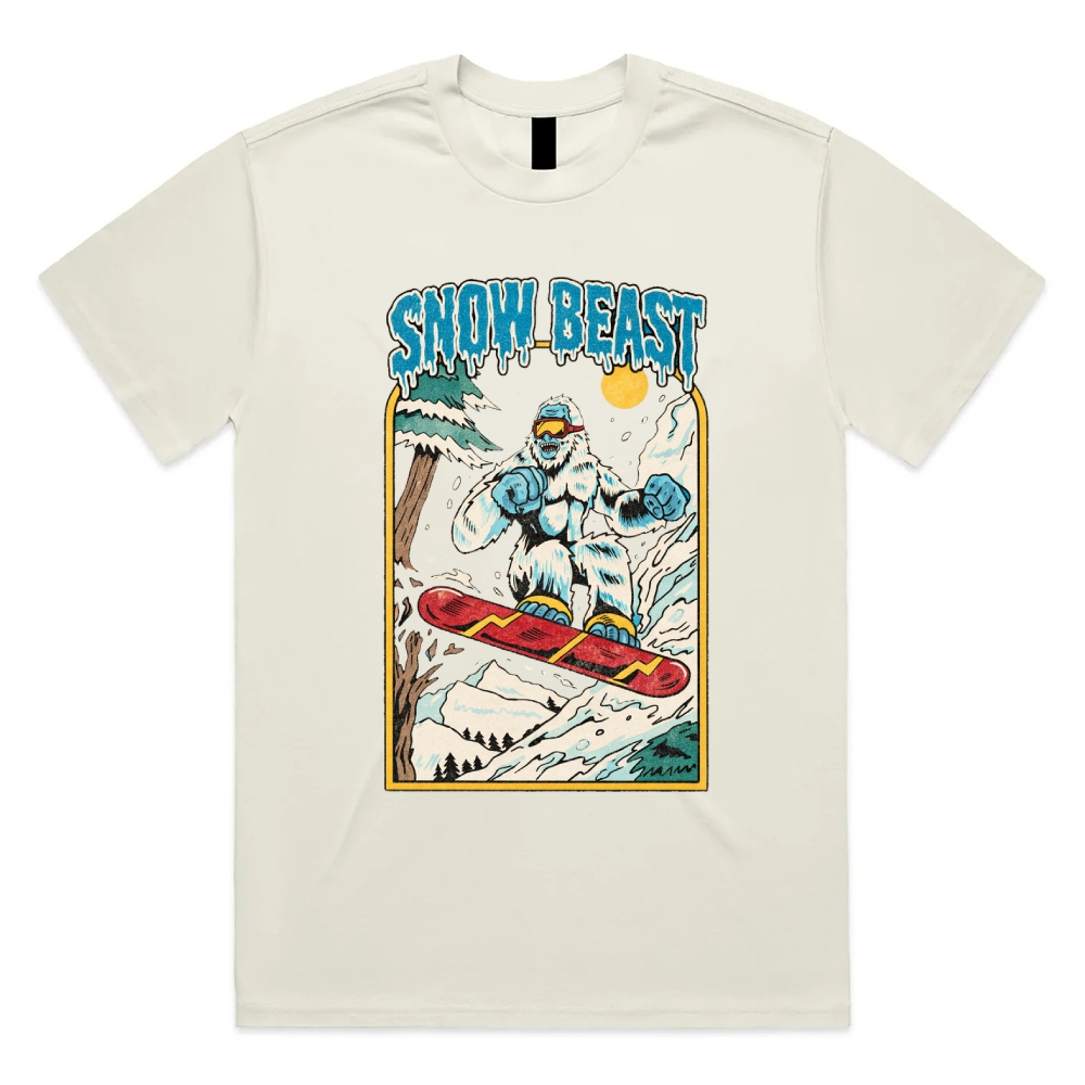Snow Beast - Cotton Classic Fit Retro Dark Humor Graphic Tee