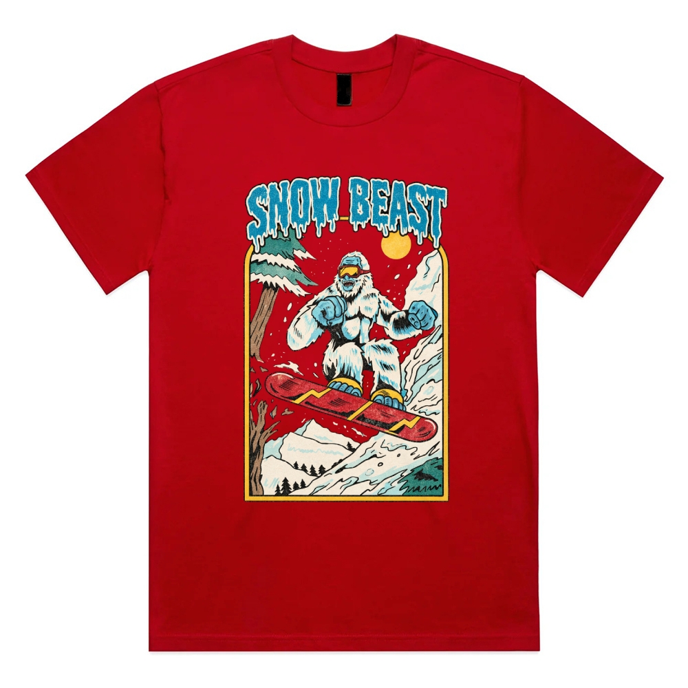 Snow Beast - Cotton Classic Fit Retro Dark Humor Graphic Tee