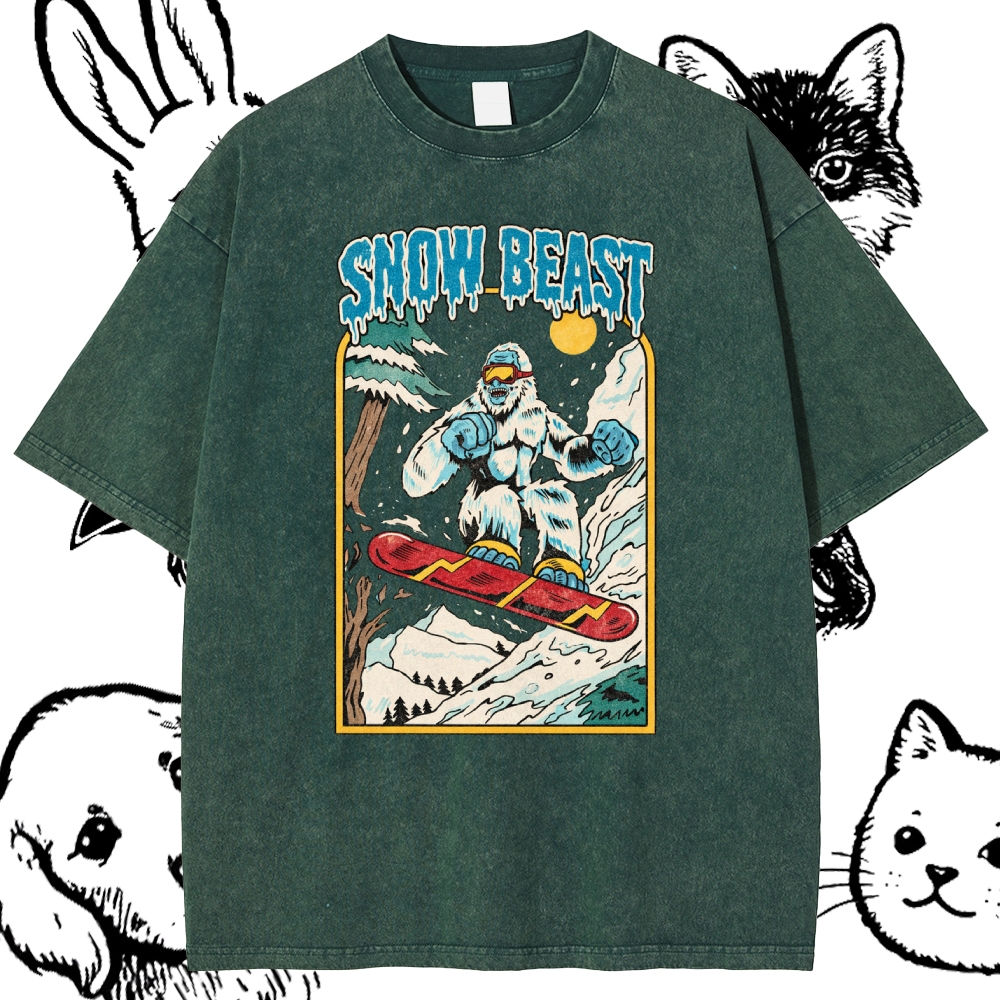 Snow Beast - Cotton Vintage Wash Classic Graphic Tee