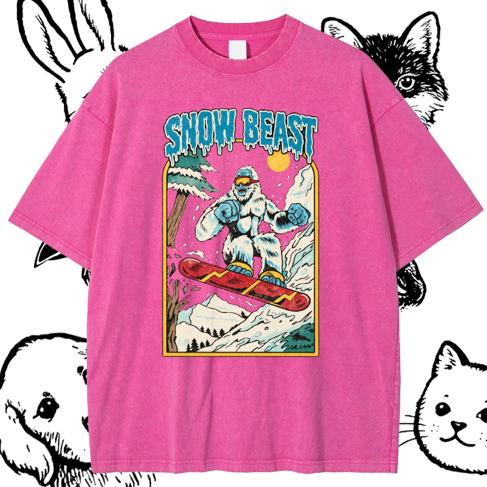 Snow Beast - Cotton Vintage Wash Classic Graphic Tee