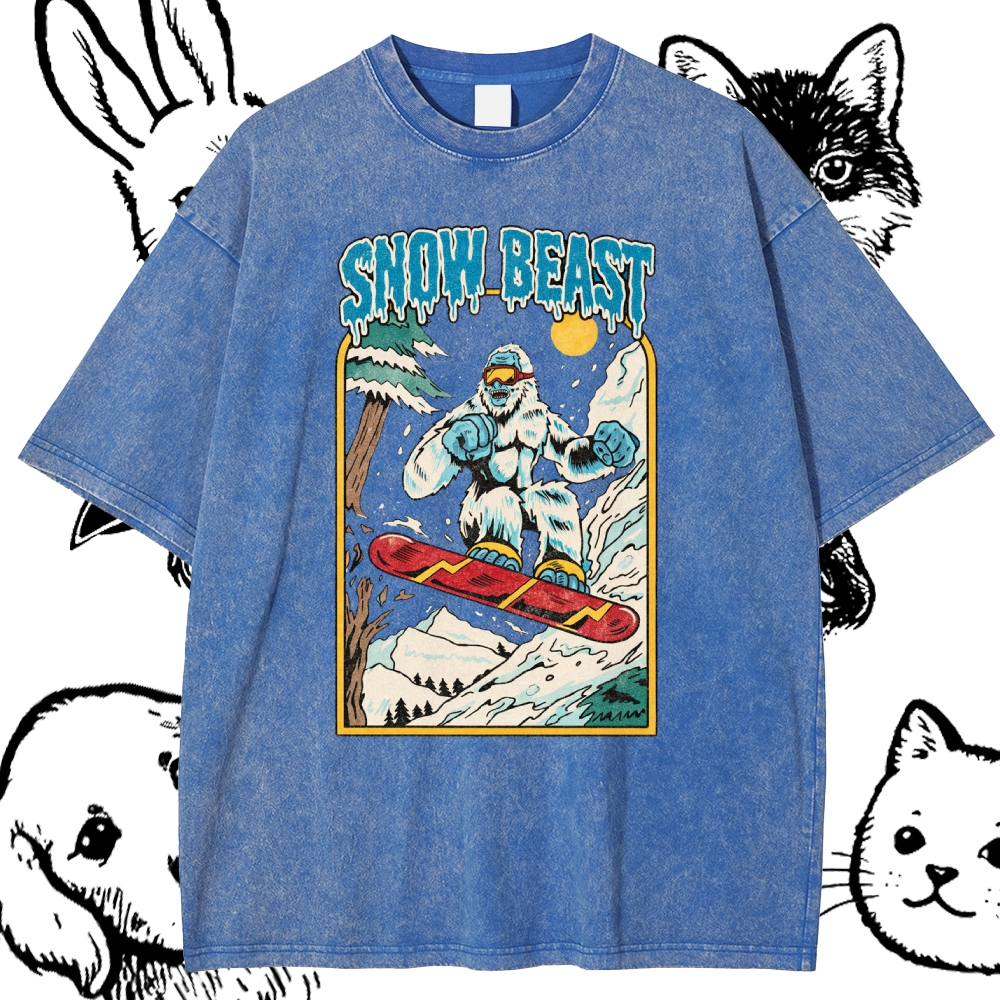 Snow Beast - Cotton Vintage Wash Classic Graphic Tee