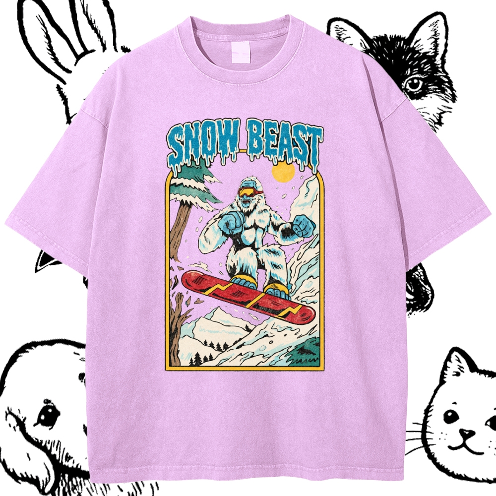 Snow Beast - Cotton Vintage Wash Classic Graphic Tee