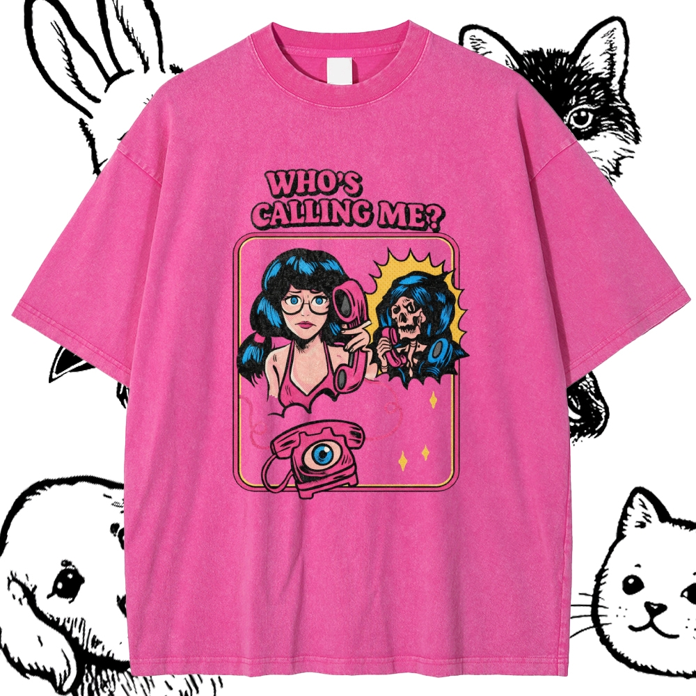 Who's Calling Me? - Cotton Vintage Wash Classic Graphic Tee
