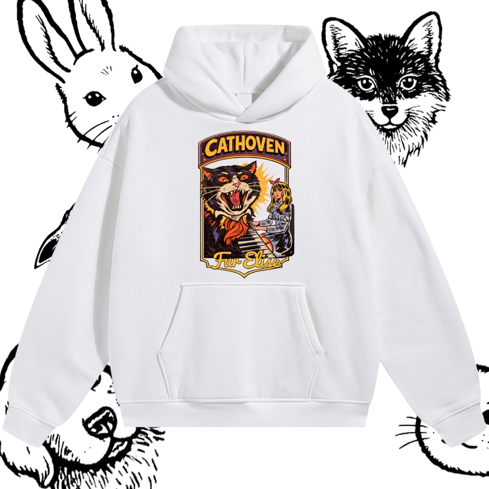 Cathoven Fur Elise - Cotton Blend Classic Fit Unisex Hoodie