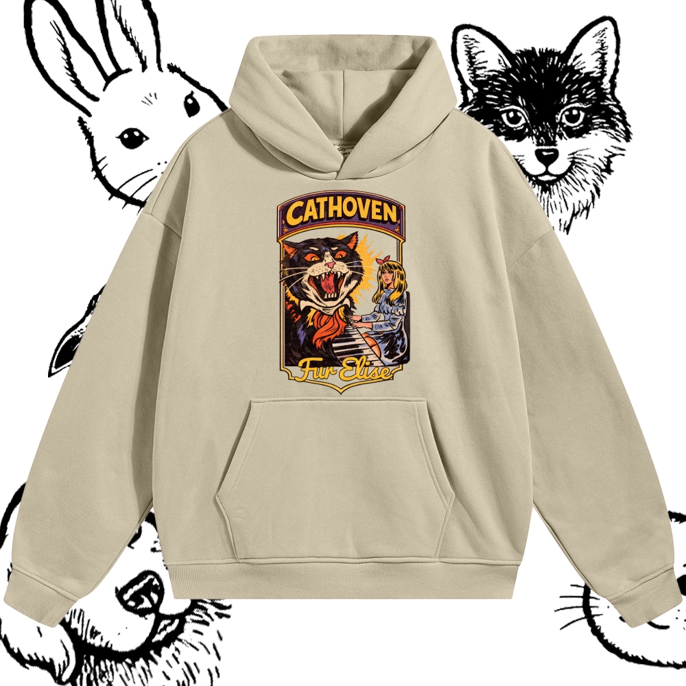 Cathoven Fur Elise - Cotton Blend Classic Fit Unisex Hoodie