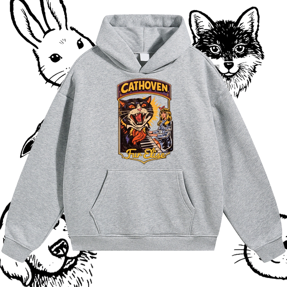 Cathoven Fur Elise - Cotton Blend Classic Fit Unisex Hoodie