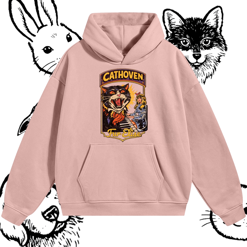 Cathoven Fur Elise - Cotton Blend Classic Fit Unisex Hoodie