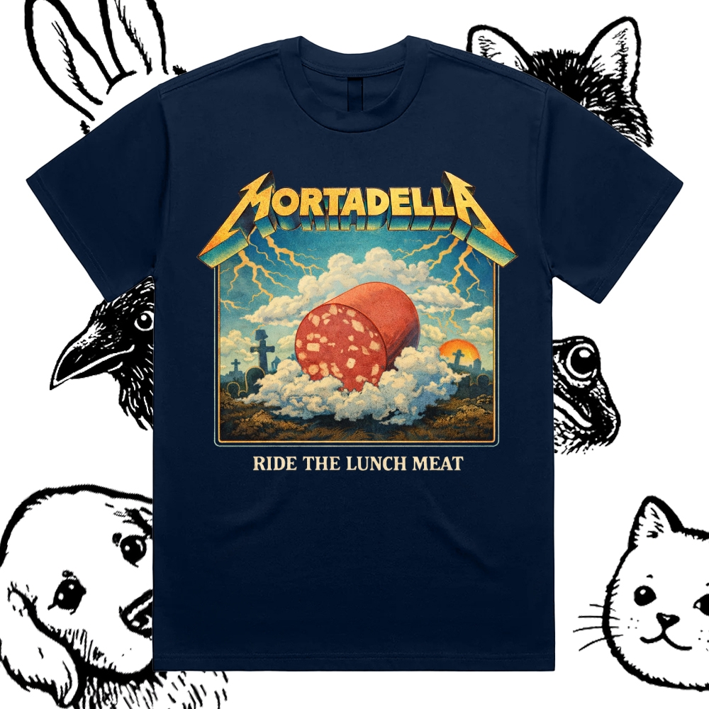 Mortadella - Cotton Classic Fit Retro Dark Humor Graphic Tee