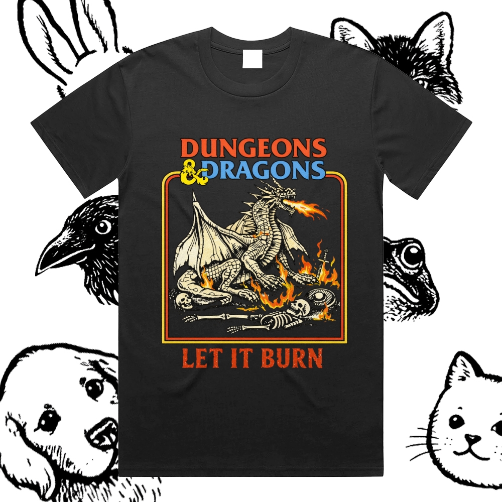 Dungeons&Dragons - Cotton Classic Fit Retro Dark Humor Graphic Tee