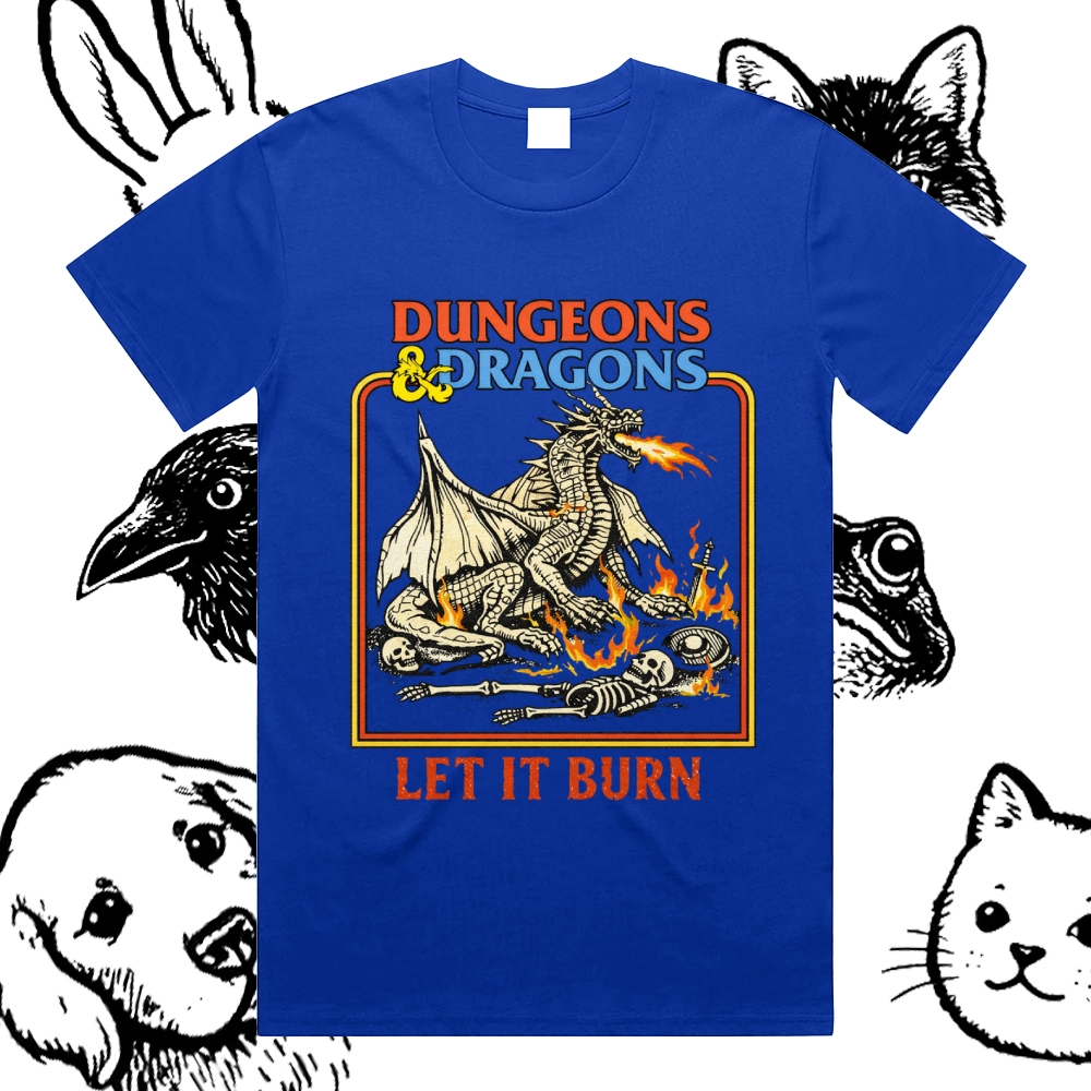 Dungeons&Dragons - Cotton Classic Fit Retro Dark Humor Graphic Tee