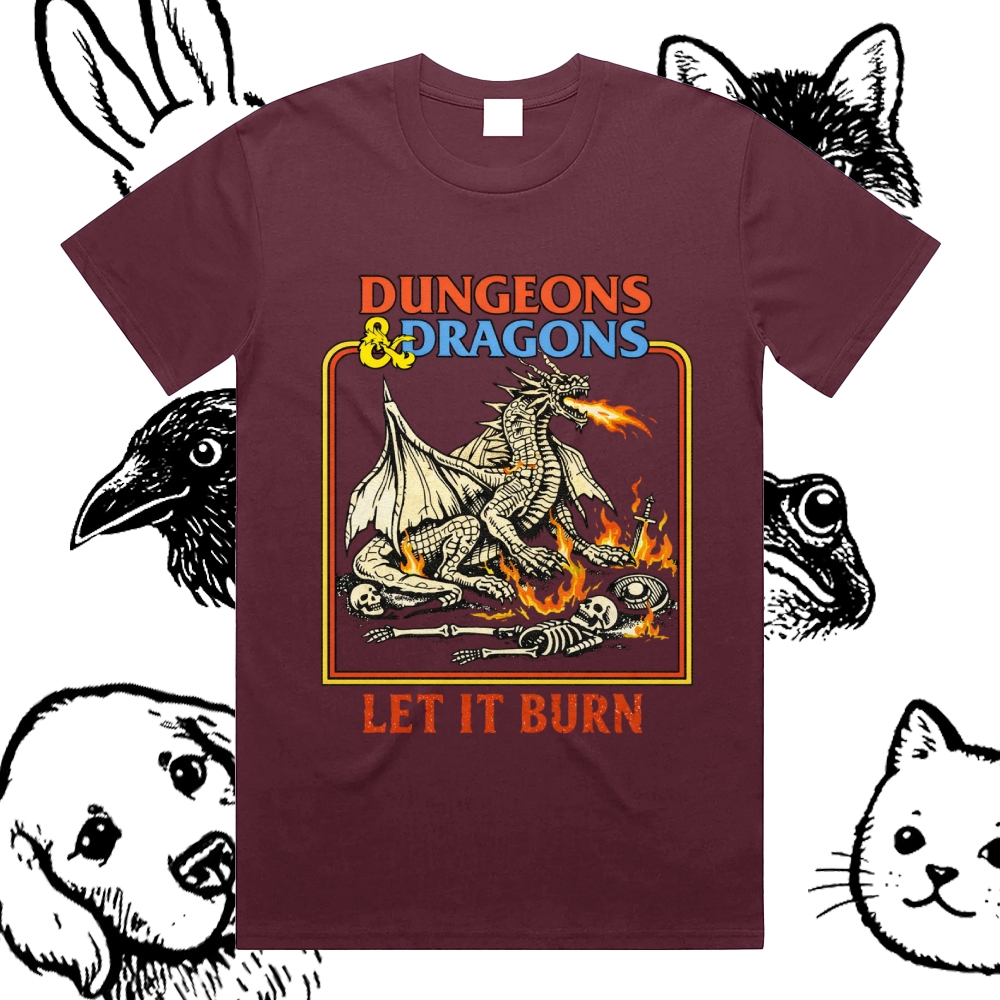 Dungeons&Dragons - Cotton Classic Fit Retro Dark Humor Graphic Tee