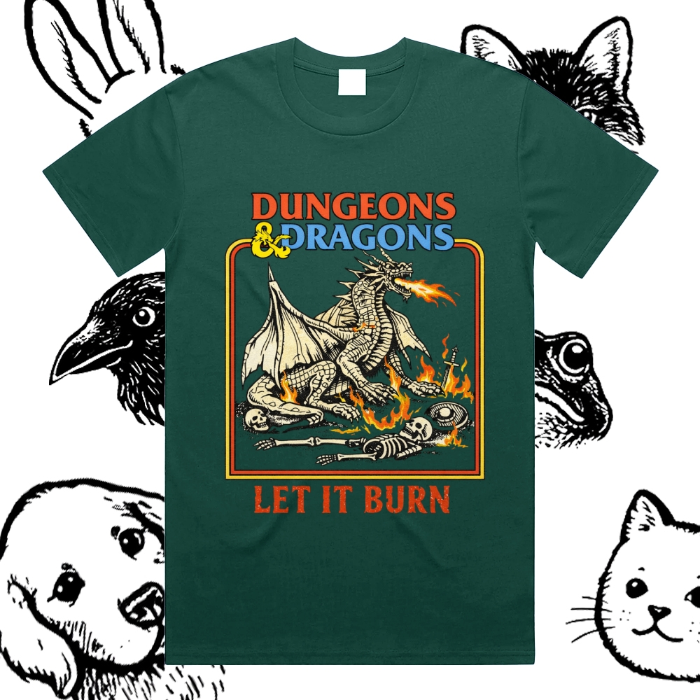 Dungeons&Dragons - Cotton Classic Fit Retro Dark Humor Graphic Tee