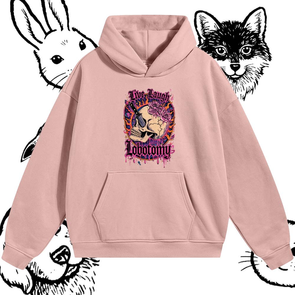 Psychedelic Gothic Skull Cotton Blend Classic Fit Unisex Hoodie