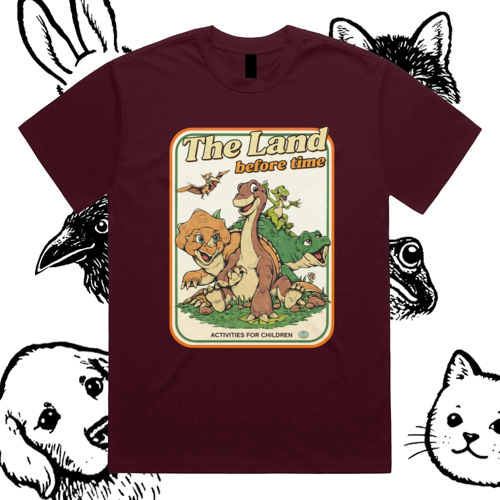 Prehistoric Pals Adventure Cotton Classic Fit Retro Dark Humor Graphic Tee