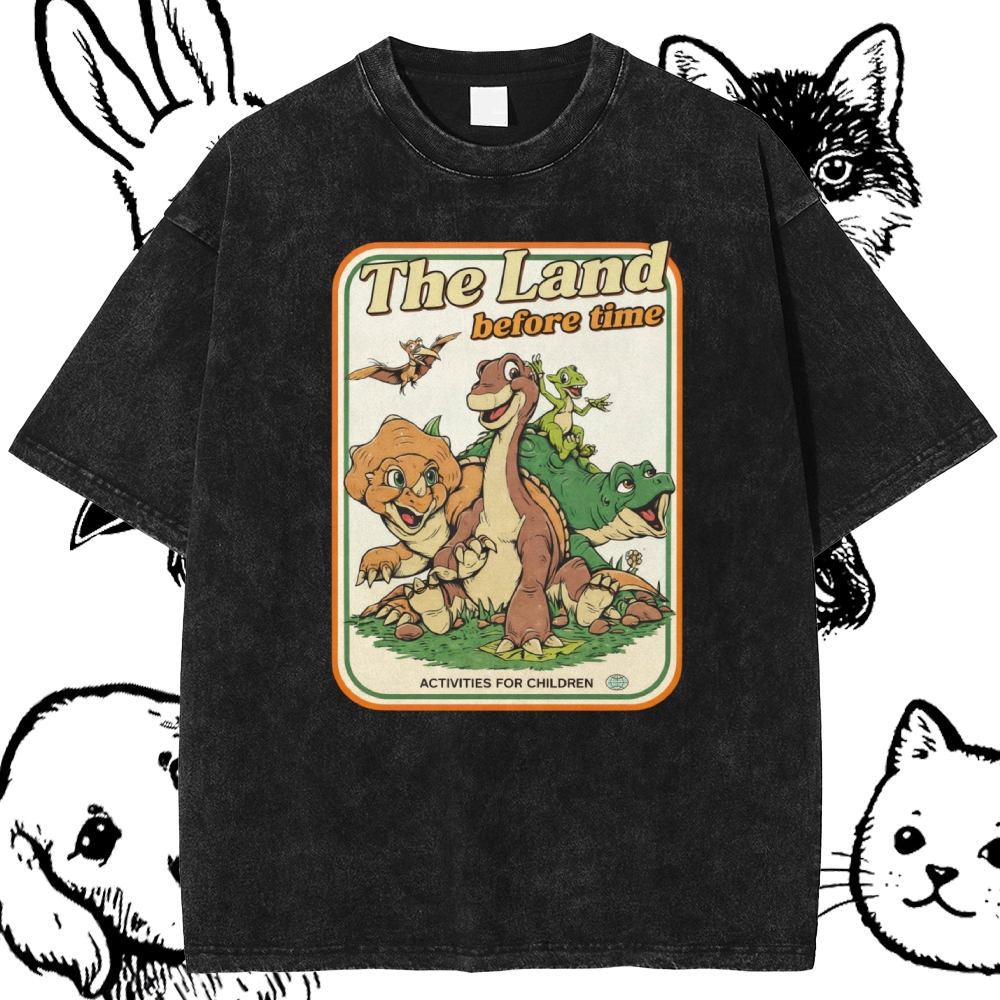 Prehistoric Pals Adventure  Cotton Vintage Wash Classic Graphic Tee