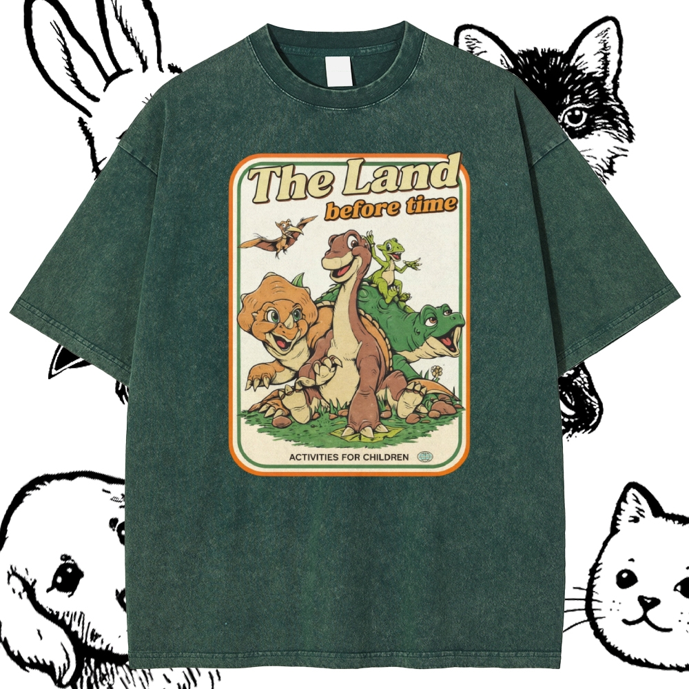 Prehistoric Pals Adventure  Cotton Vintage Wash Classic Graphic Tee