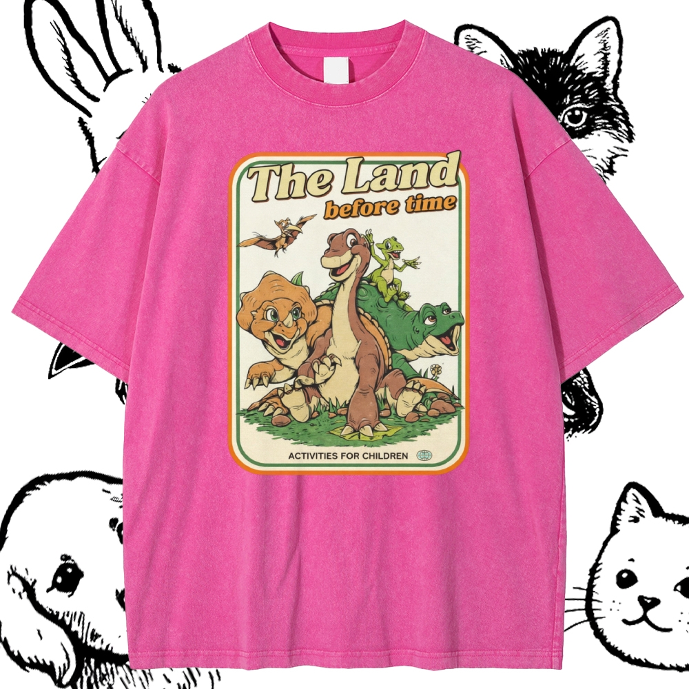 Prehistoric Pals Adventure  Cotton Vintage Wash Classic Graphic Tee