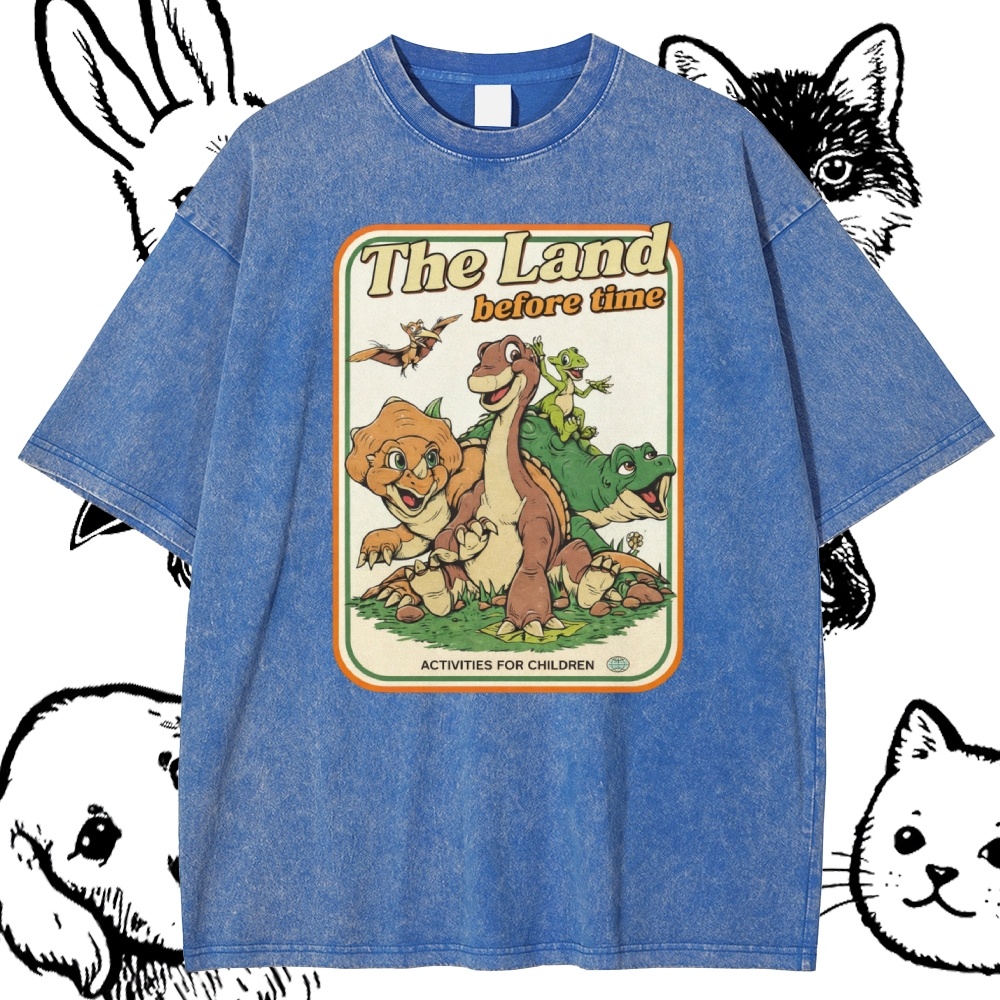 Prehistoric Pals Adventure  Cotton Vintage Wash Classic Graphic Tee