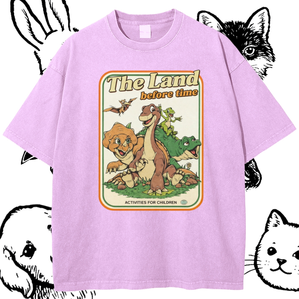 Prehistoric Pals Adventure  Cotton Vintage Wash Classic Graphic Tee
