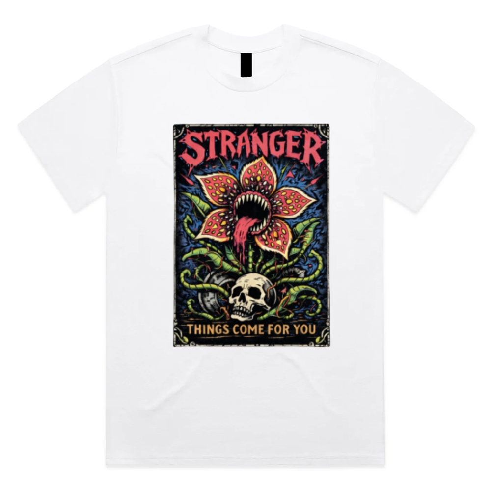 Ominous Bloom Stalker Cotton Classic Fit Retro Dark Humor Graphic Tee