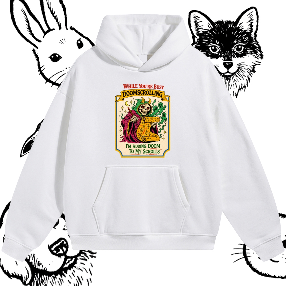 Adding Doom To My Scrolls Cotton Blend Classic Fit Unisex Hoodie