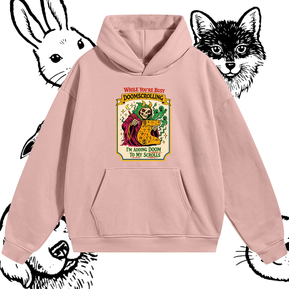 Adding Doom To My Scrolls Cotton Blend Classic Fit Unisex Hoodie