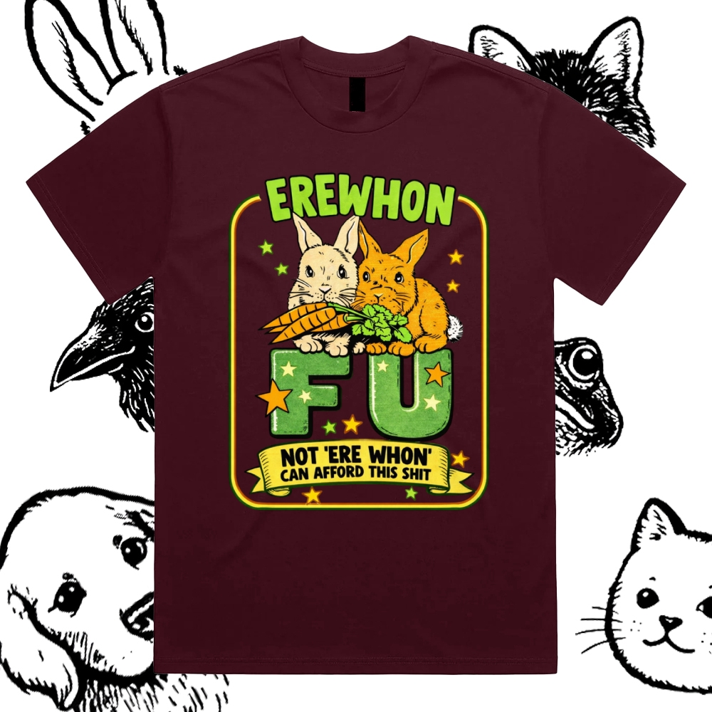 Erewhon Affordability Joke Cotton Classic Fit Retro Dark Humor Graphic Tee