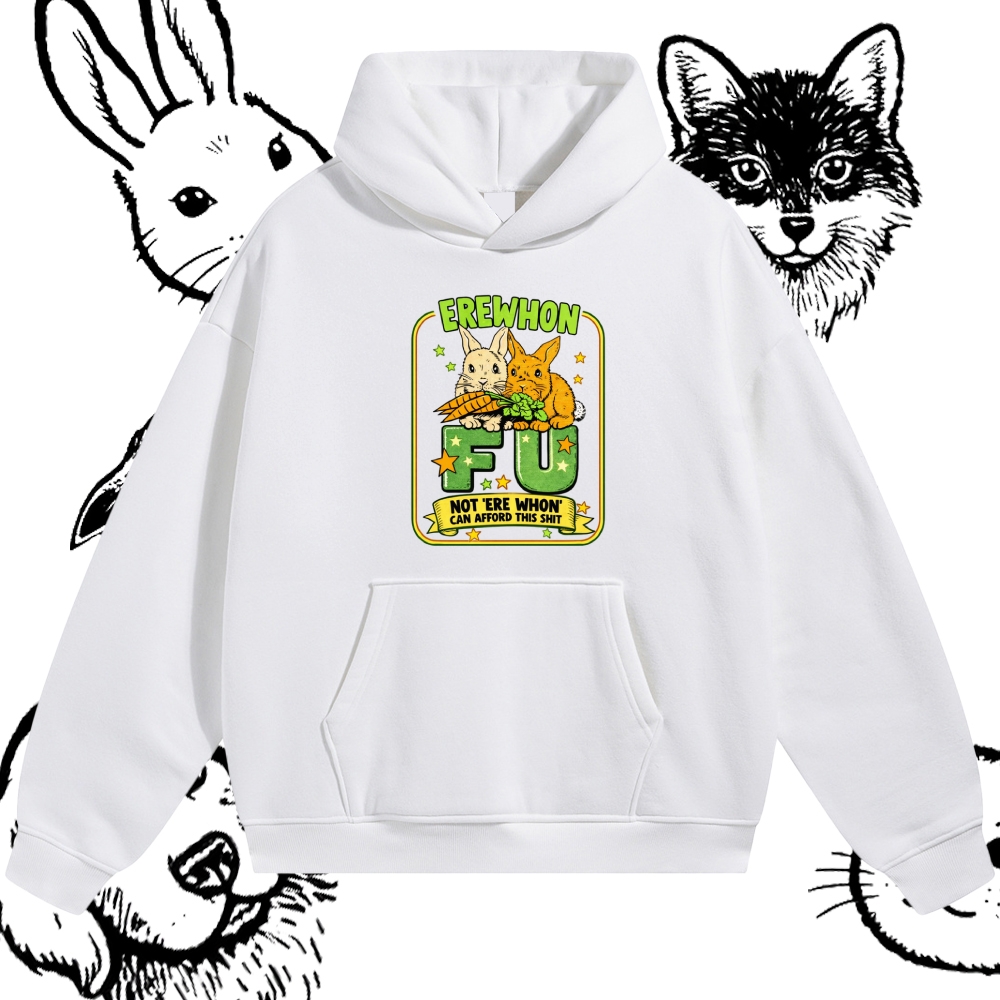 Erewhon Affordability Joke Cotton Blend Classic Fit Unisex Hoodie