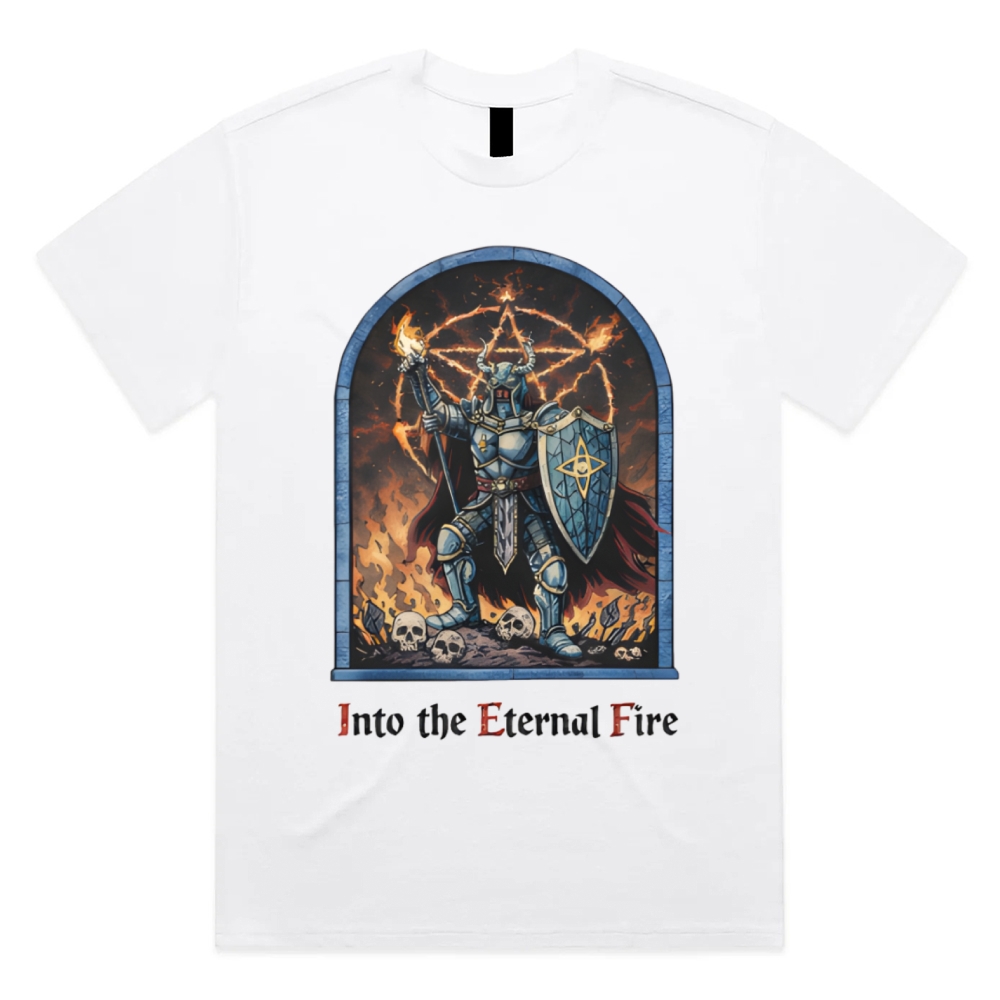 Into The Eternal Fire Cotton Classic Fit Retro Dark Humor Graphic Tee