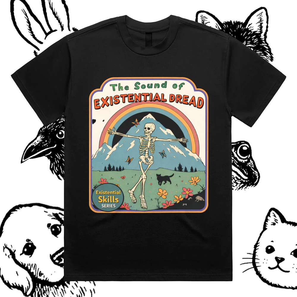 The Sound Of Existential Dread Cotton Classic Fit Retro Dark Humor Graphic Tee