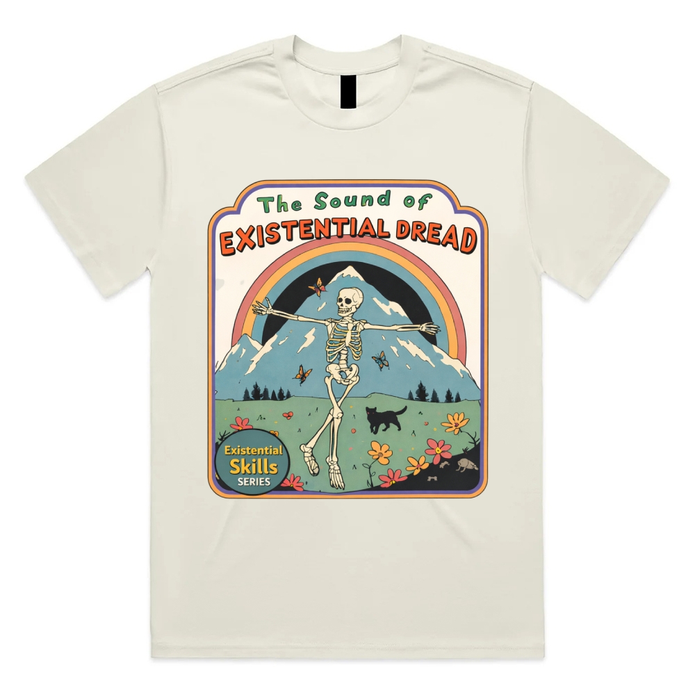 The Sound Of Existential Dread Cotton Classic Fit Retro Dark Humor Graphic Tee