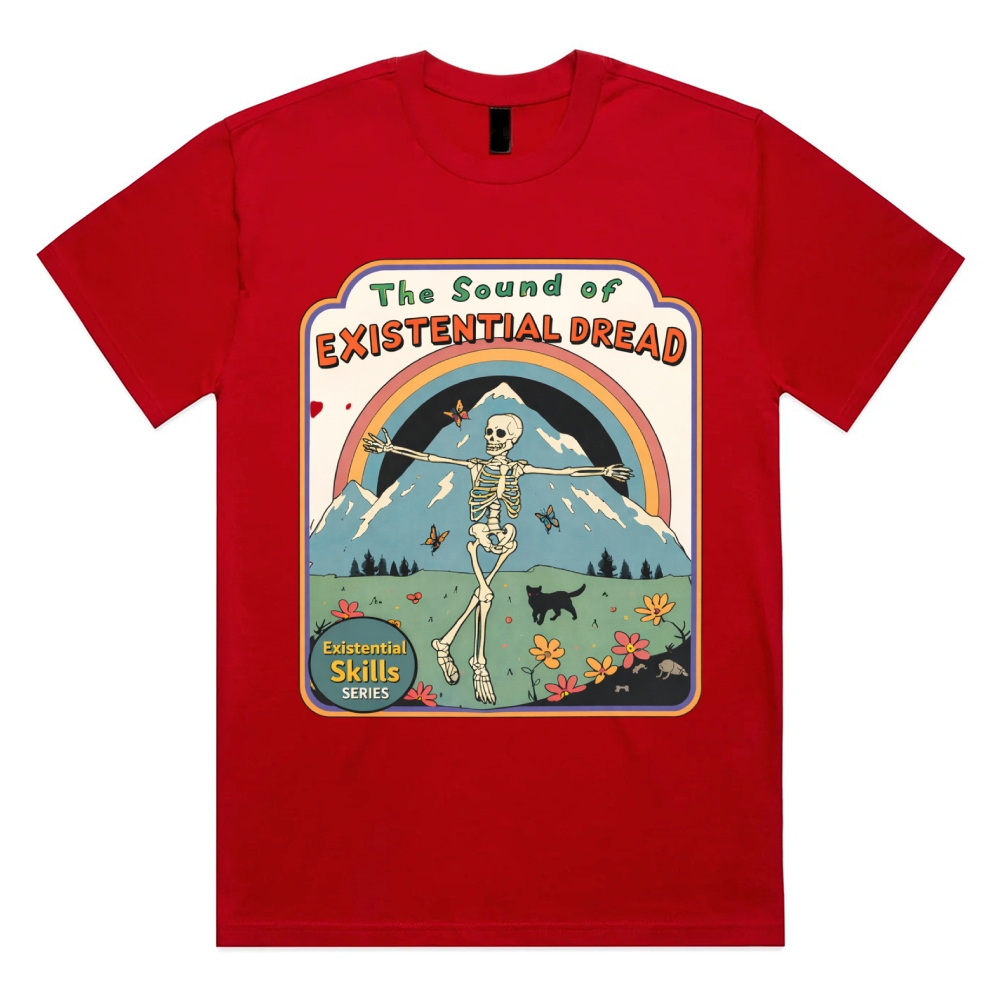 The Sound Of Existential Dread Cotton Classic Fit Retro Dark Humor Graphic Tee