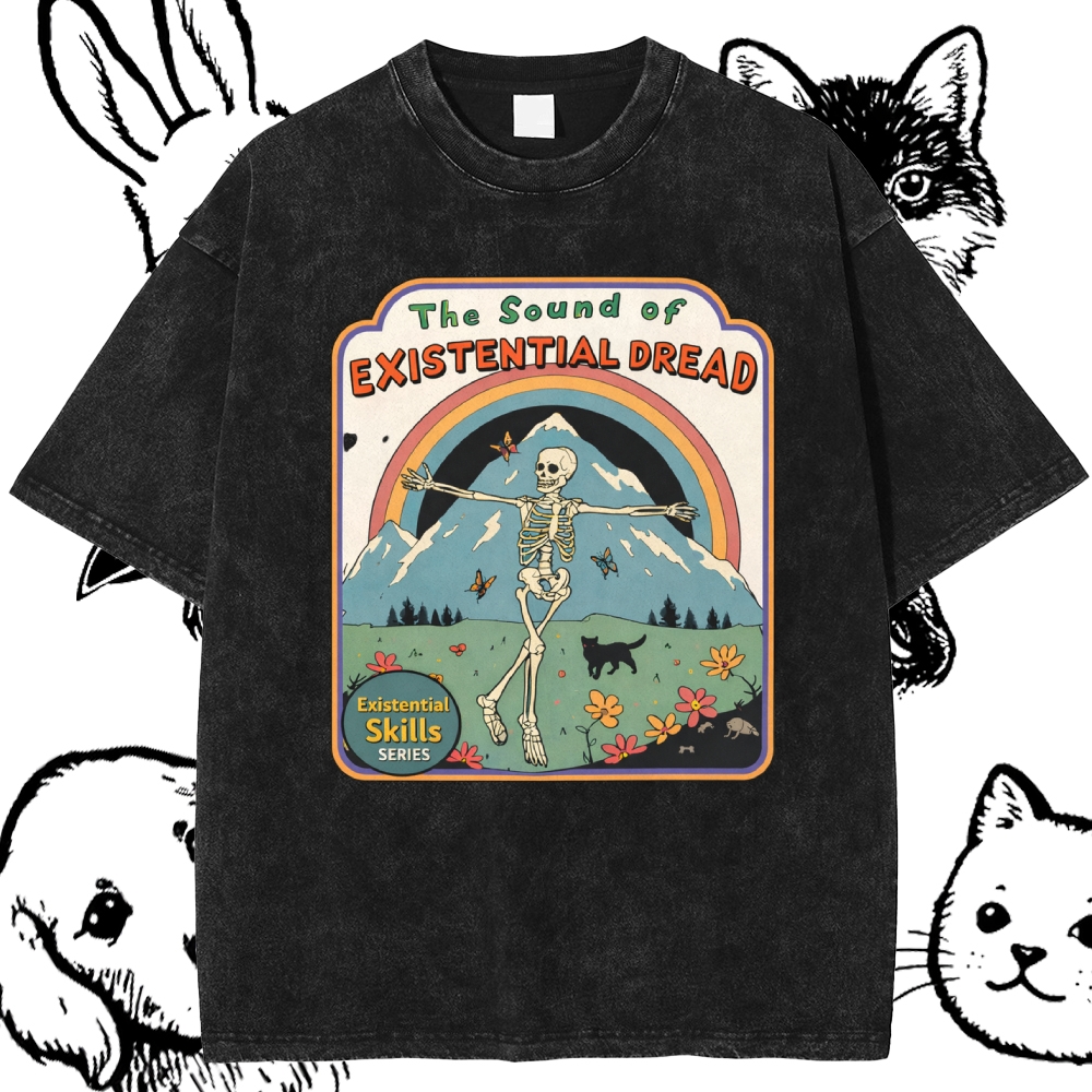 The Sound Of Existential Dread Cotton Vintage Wash Classic Graphic Tee