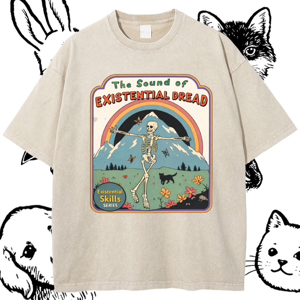 The Sound Of Existential Dread Cotton Vintage Wash Classic Graphic Tee