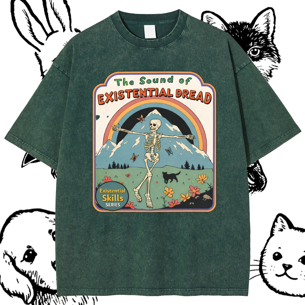 The Sound Of Existential Dread Cotton Vintage Wash Classic Graphic Tee