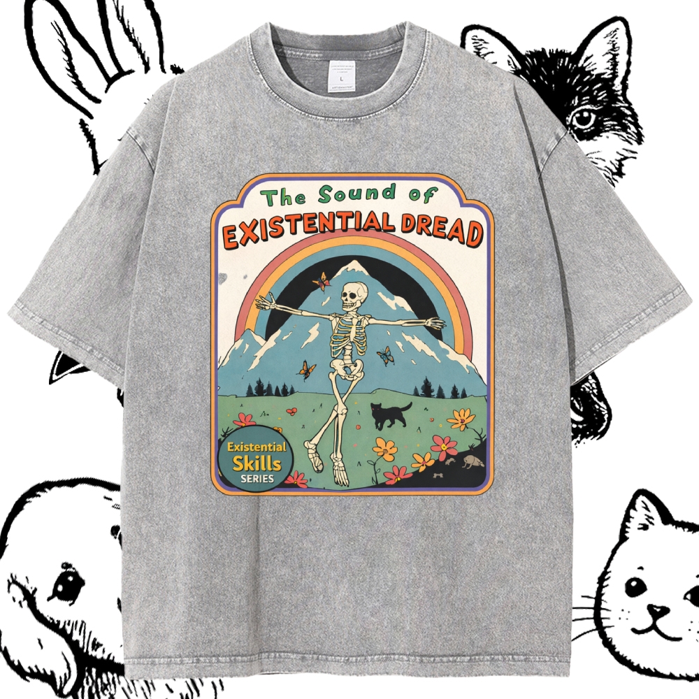 The Sound Of Existential Dread Cotton Vintage Wash Classic Graphic Tee