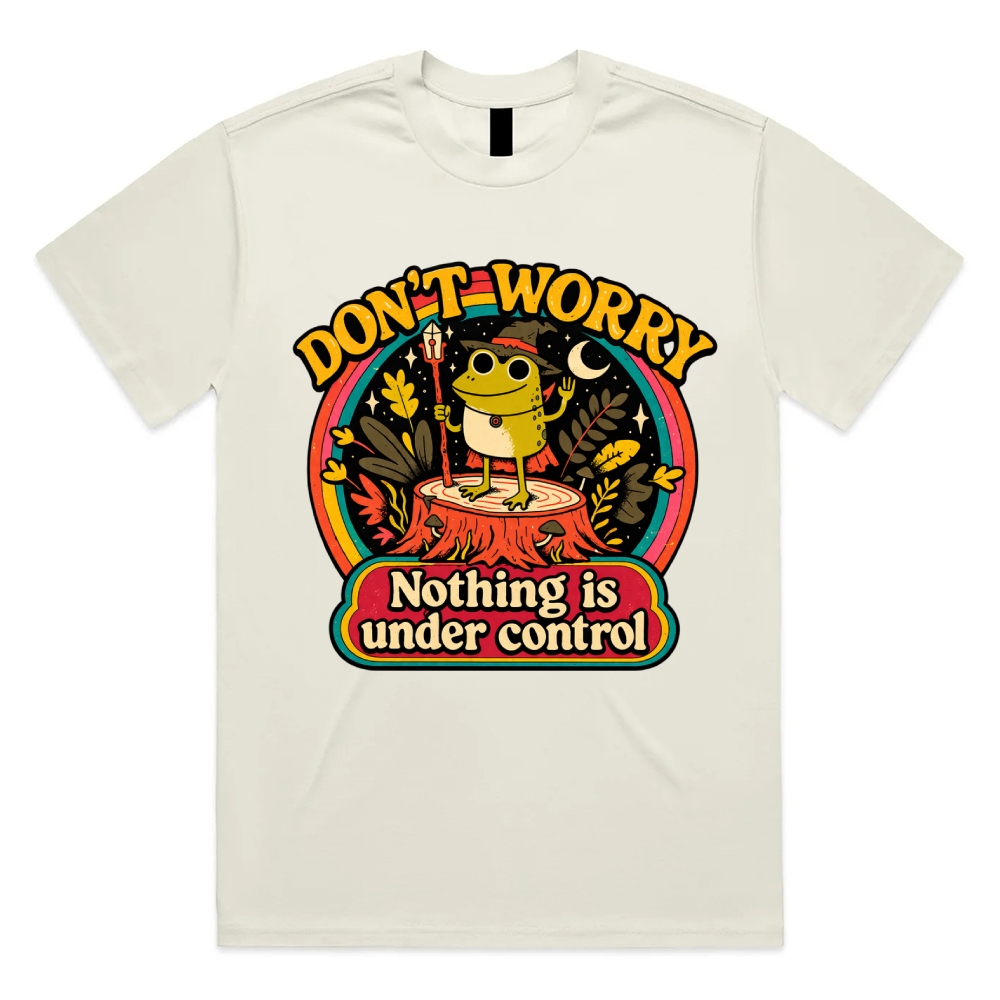 Wizard Frog Chaos Rainbow Cotton Classic Fit Retro Dark Humor Graphic Tee