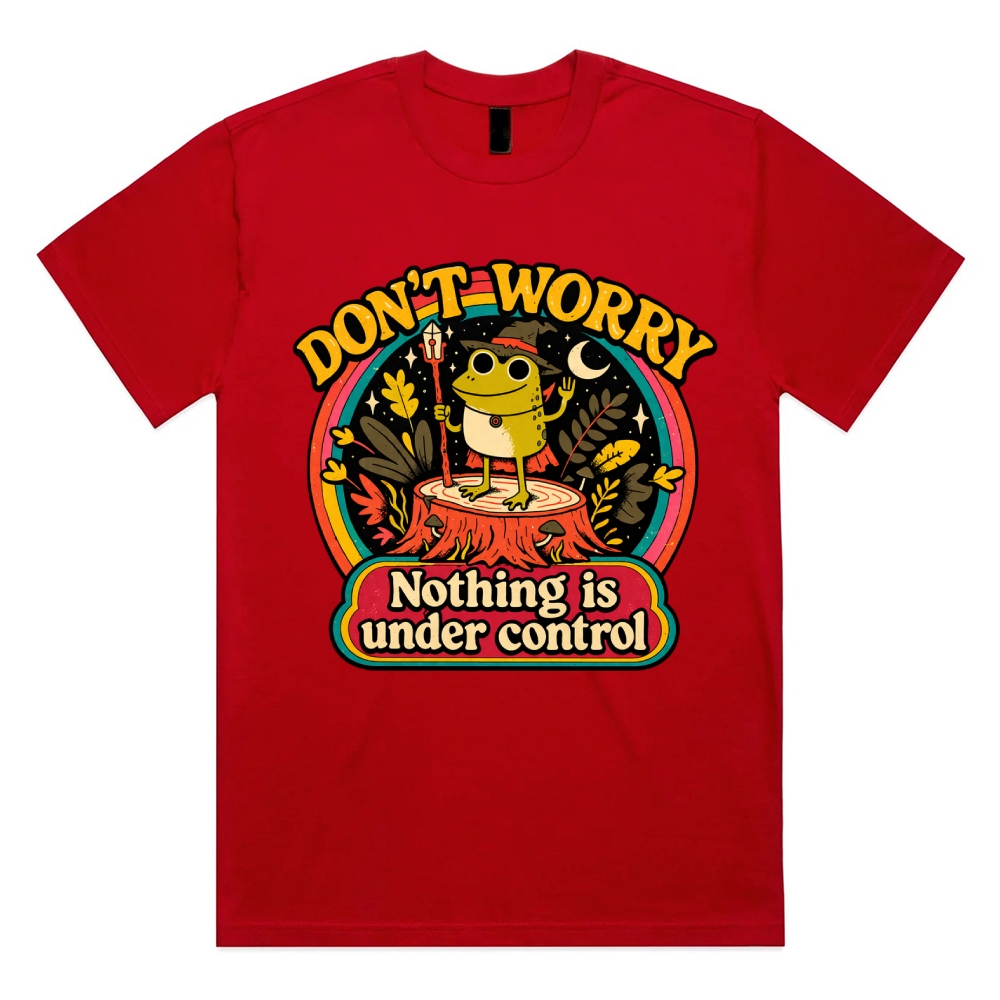 Wizard Frog Chaos Rainbow Cotton Classic Fit Retro Dark Humor Graphic Tee