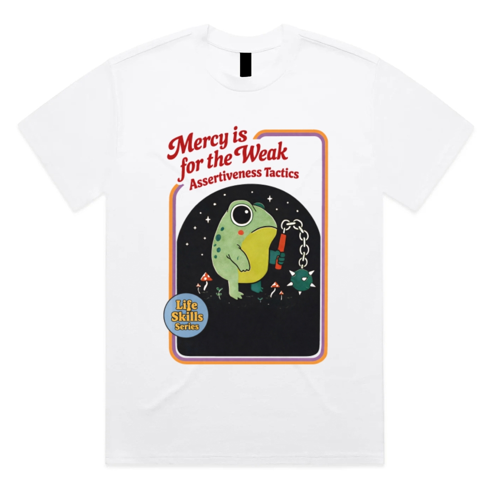 Assertive Flail Combat Frog Cotton Classic Fit Retro Dark Humor Graphic Tee