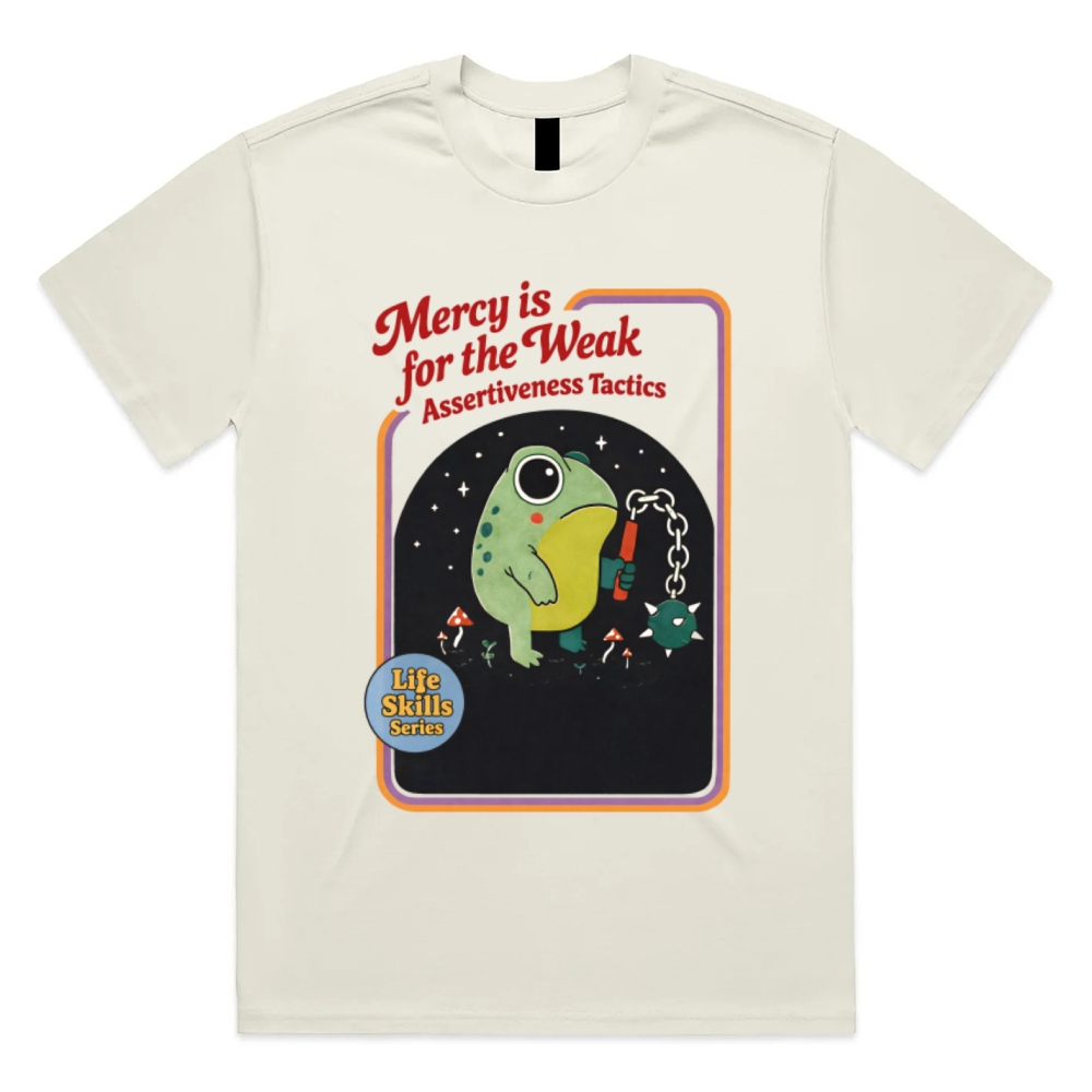 Assertive Flail Combat Frog Cotton Classic Fit Retro Dark Humor Graphic Tee