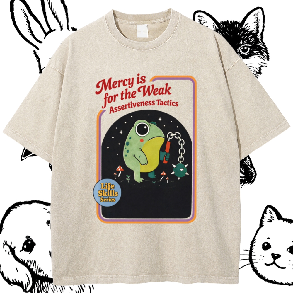 Assertive Flail Combat Frog Cotton Vintage Wash Classic Graphic Tee