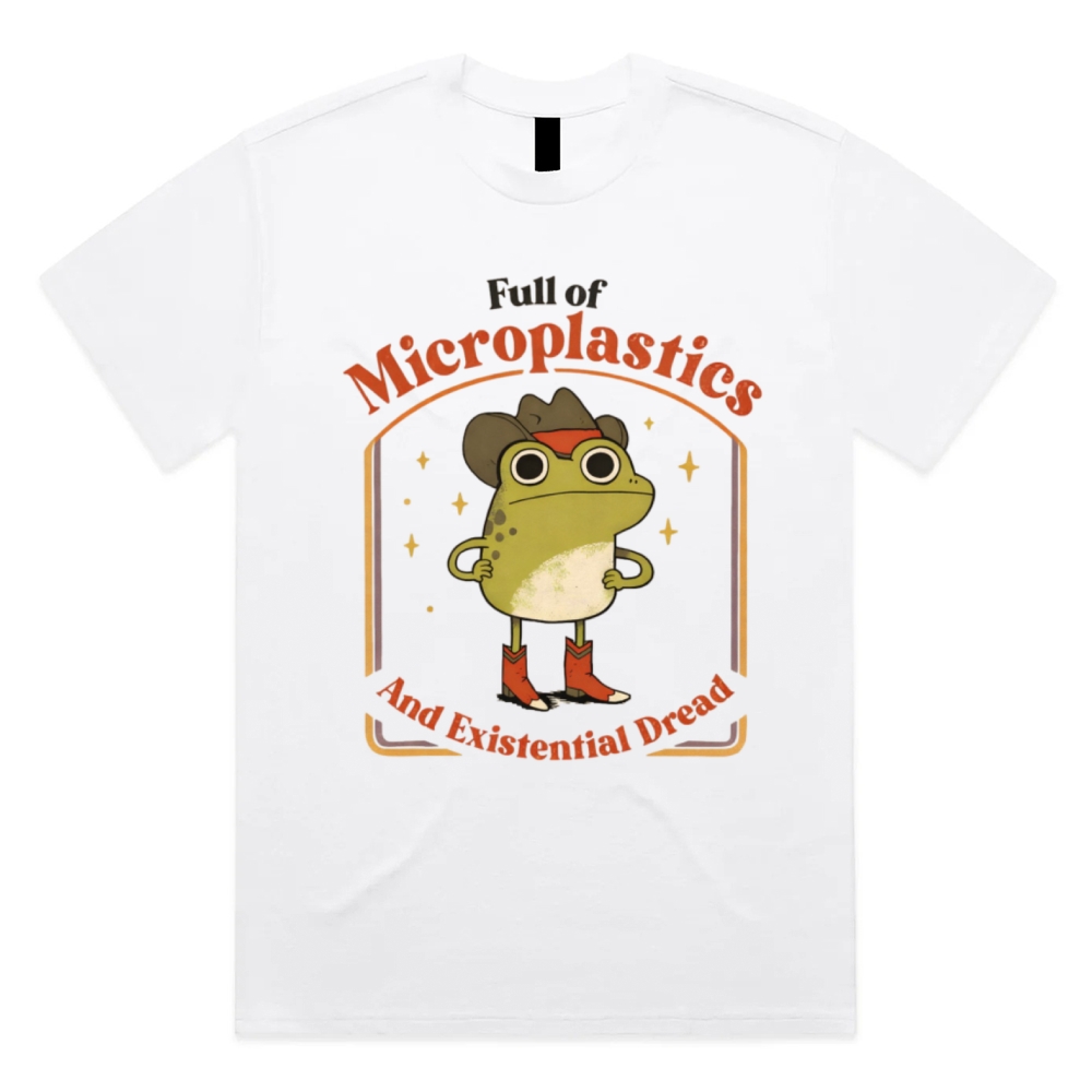 Existential Dread Cowboy Frog Cotton Classic Fit Retro Dark Humor Graphic Tee
