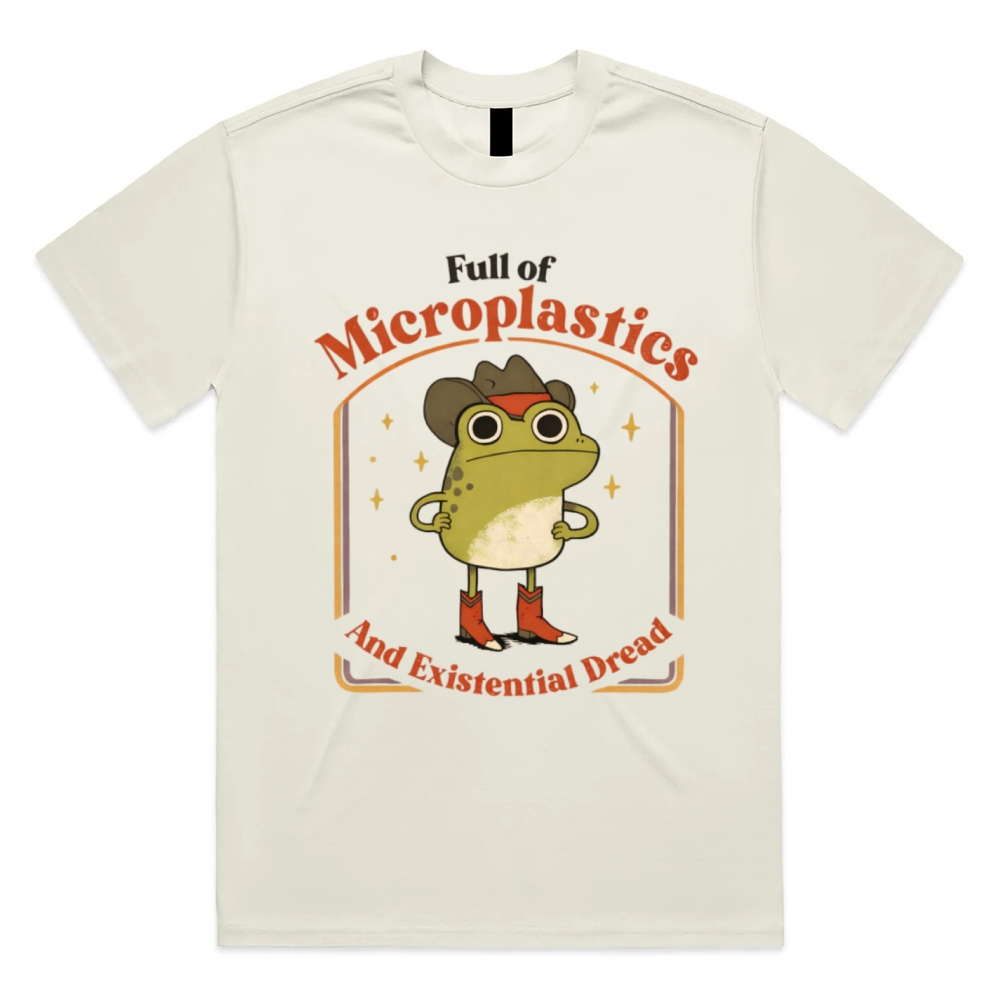 Existential Dread Cowboy Frog Cotton Classic Fit Retro Dark Humor Graphic Tee