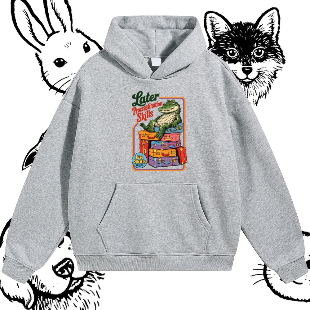 Later Procrastination Skill Alligator Cotton Blend Classic Fit Unisex Hoodie