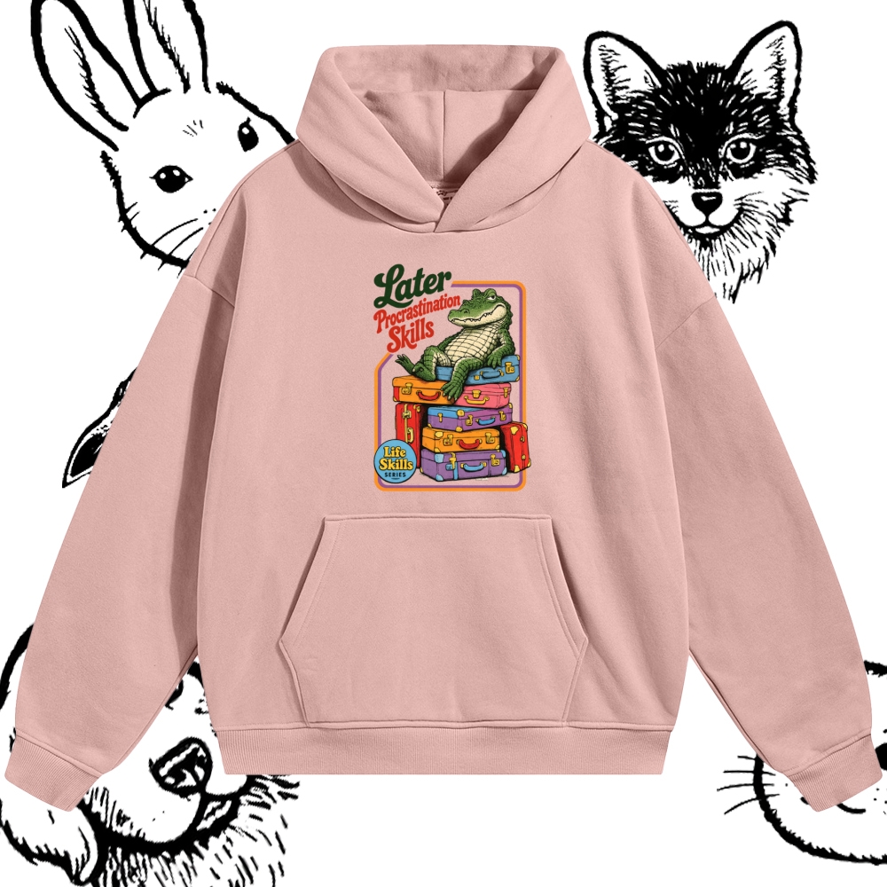 Later Procrastination Skill Alligator Cotton Blend Classic Fit Unisex Hoodie