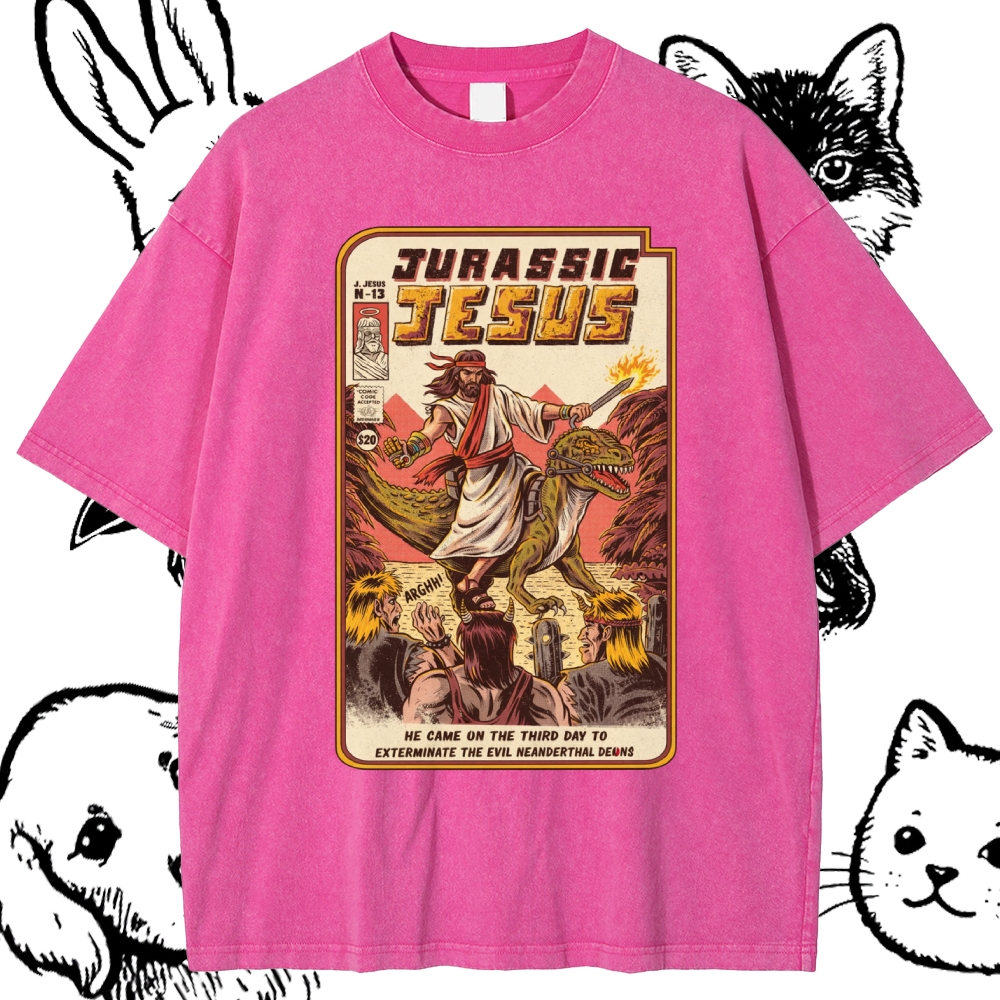 The Savior Of Prehistoric Chaos Cotton Vintage Wash Classic Graphic Tee