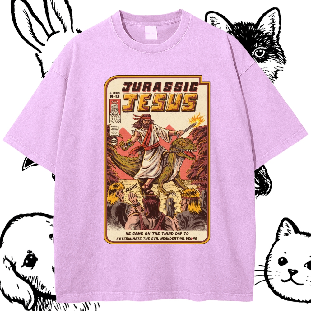 The Savior Of Prehistoric Chaos Cotton Vintage Wash Classic Graphic Tee