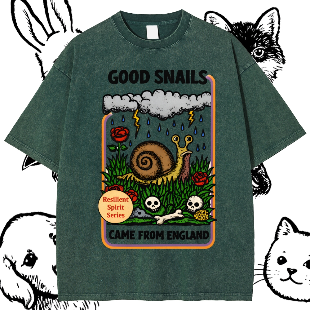 The Resilient English Snail Cotton Vintage Wash Classic Graphic Tee